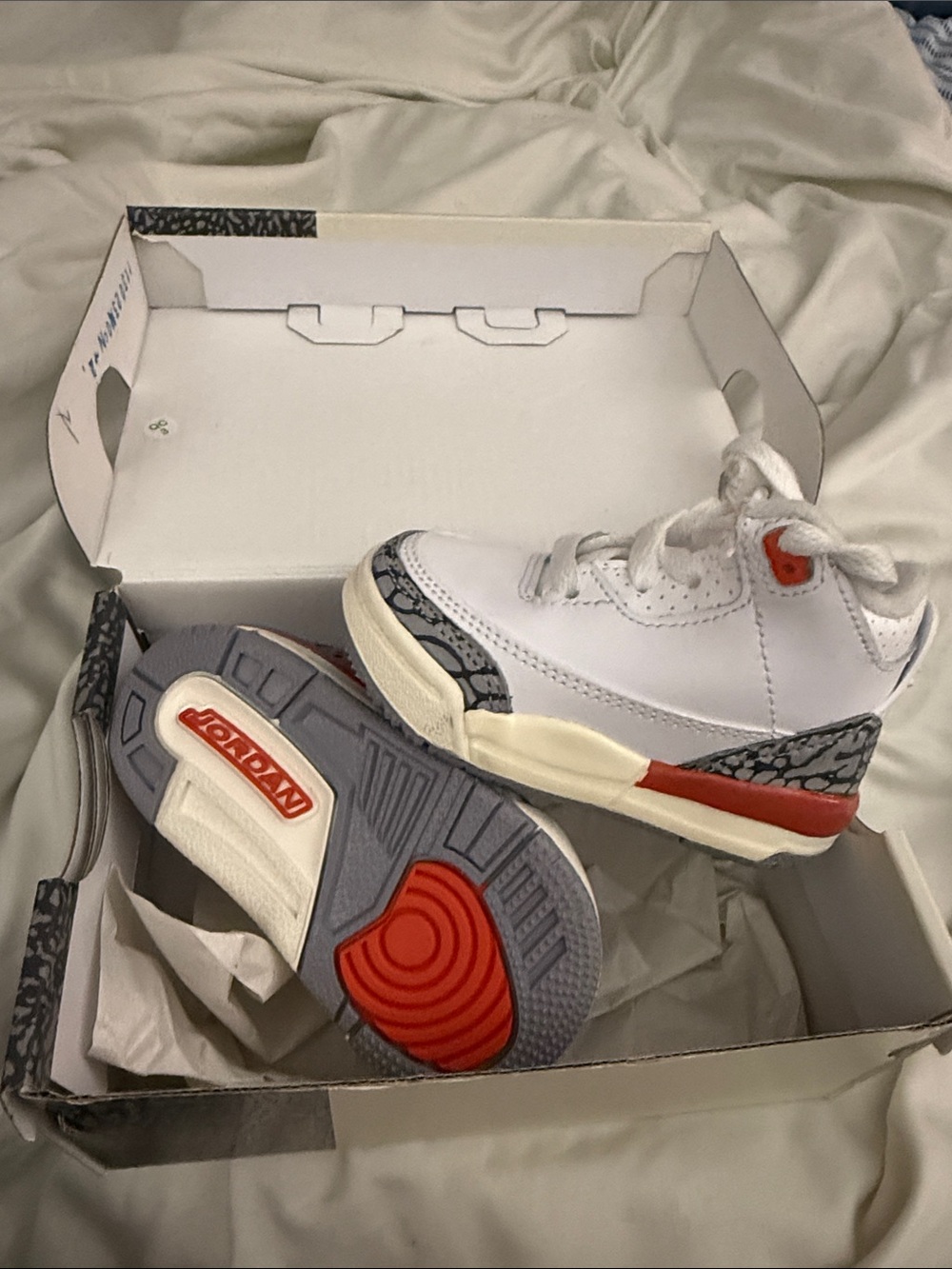 Jordan Kids White/Cosmic Clay -Sail Retro Elephant-Print Sneakers
